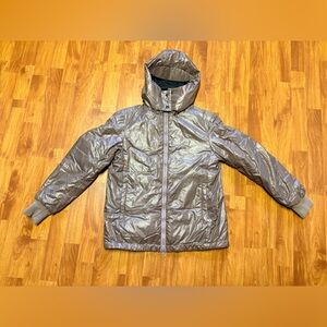 Prada Reversible Metallic Mauve Jacket with Removable Hood